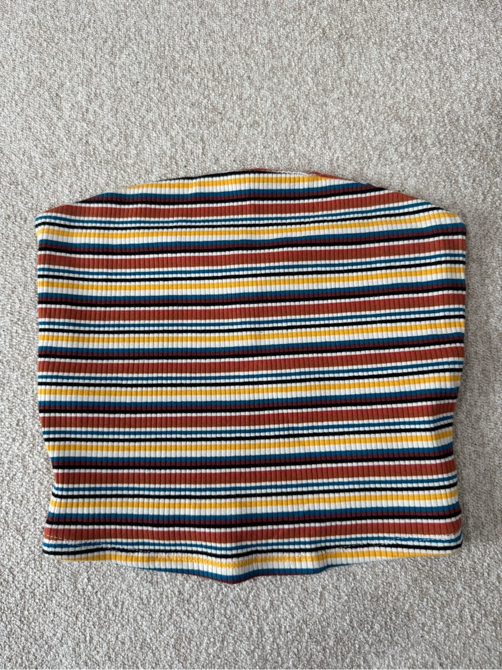 Garage Multicolor Striped Ribbed Tube Top